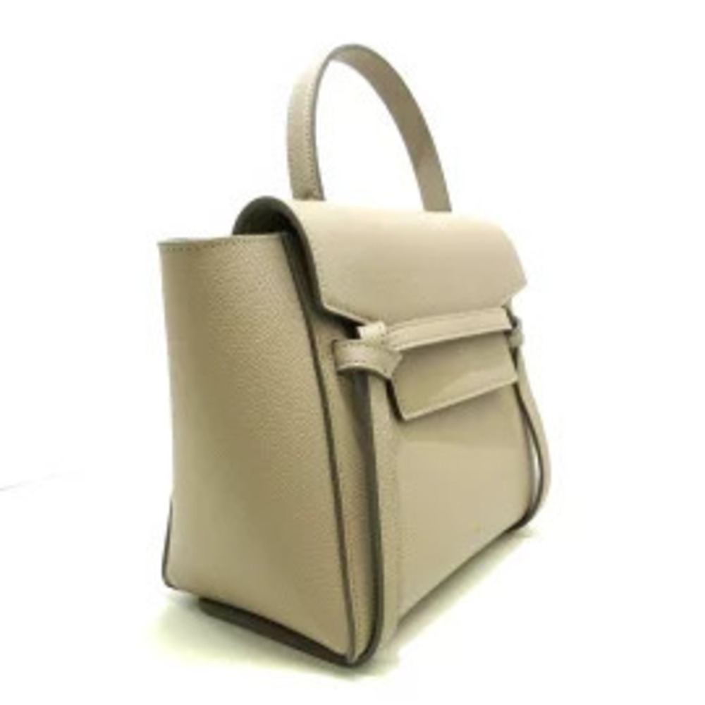 Celine Belt Body Waist Crossbody Bag Handbag Taupe Gray Beige Grained Calfskin